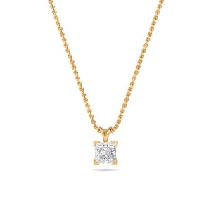 Colgante Solitario de Diamante Corte Princesa de 0.30 Ct, Diamante Cultivado en Laboratorio en Platino, Regalo de Aniversario de Bodas - Product Image 3