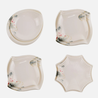 Vajilla de Melamina Blanca Irrompible Personalizable, Platos Pintados a Mano, Tazones Grandes, Diseño Sostenible para Uso en el Hogar y Restaurantes