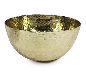 Round Fruit Bowl Golden Shinny Table Top High Quality Home Decor Decorative Hammered Design <b>Large</b> Wedding Bowl - Product Image 5