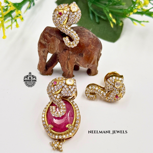 CentiPede SHAPEDE Diamond Pendant & <b>Elephant</b> Charm with Stud Chain Included - Product Image 2