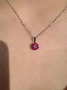 Natural Pink Hydro Pendant Necklace Gold Rhodium 925 Silver <b>Flower</b> <b>Shape</b> Bezel Setting Vintage Aqua Chalcedony Unisex Jewelry - Product Image 3