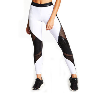 Leggings de yoga taille haute pleine longueur avec empiècements en maille color block, respirants, en Spandex et Nylon pour femme - Product Image 4