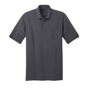 Polo de Manga Corta para Hombre, Tacto Sedoso, Transpirable, Gris - Product Image 1