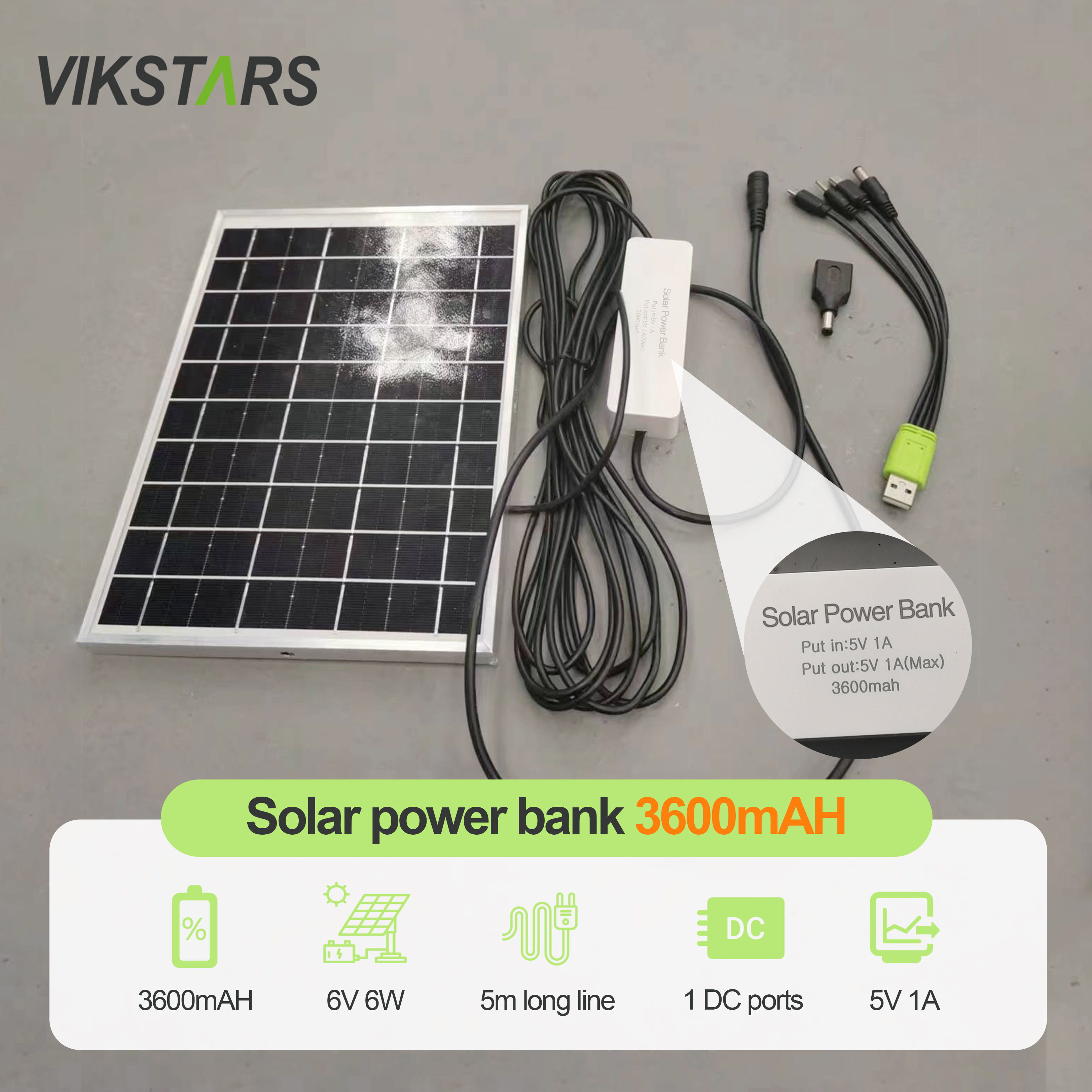 Banco de la energía solar 3600mA