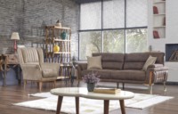 Canapé Chesterfield moderne de luxe Viyana à trois places, style européen, design modulaire en bois, pour appartement, salon, entrepôt, hôtel