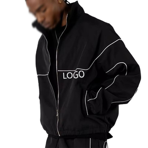 Survêtements en nylon réfléchissant surdimensionnés sur mesure pour hommes, ensemble de jogging ample avec coupe-vent pour l'hiver, survêtement - Product Image 2