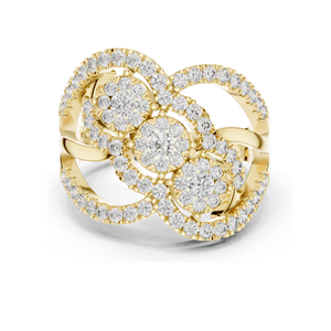 Anillo de 3 Piedras con Diamante de Laboratorio de 0.99 CT para Mujer, Claridad VVS-VS EF, Oro de 18KT, 14KT, 10KT y Plata 925, Oro Rosa, Amarillo, Blanco - Product Image 1