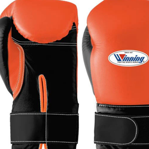 Gants de boxe professionnels en cuir orange et noir, avec fermeture velcro au poignet, pour l'entraînement et le sparring, pour hommes et femmes - Product Image 2