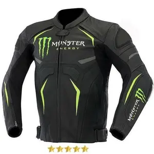 Custom New Arrival Fashion Design Classic Biker Jacket Motorcycle Racing Leather Jacket For Men