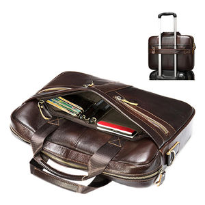 2025 meilleure vente léger en cuir de vachette et PU mallette pour ordinateur portable qualité véritable conception Unique fermeture à glissière pour un usage de bureau - Product Image 3