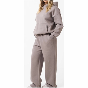 Survêtement à capuche et pantalon de survêtement ensemble femmes ensemble personnalisé bouffée impression deux pièces pantalon ensemble femmes survêtements - Product Image 1