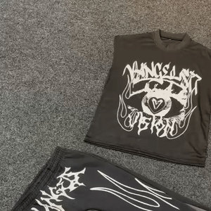 ชุดวอร์ม2ชิ้นแขนกุด100% ผ้าคอตตอนแห้งเร็วระบายอากาศน้ำหนักเบาสำหรับทุกเพศดีไซน์ใหม่ - Product Image 2