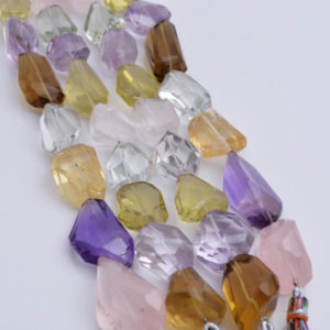 Gemas Mixtas Facetadas en 4 Hilos, Piedras Preciosas Naturales para la Elaboración de Joyería Fina - Product Image 4