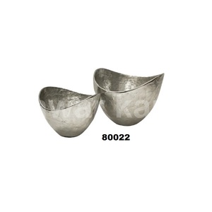 2ชิ้นถ้วยอลูมิเนียมสีเงินเป็นมิตรกับสิ่งแวดล้อมทันสมัยไม่ซ้ำใครสำหรับตกแต่งโต๊ะในบ้านและเคาน์เตอร์ครัว - Product Image 1