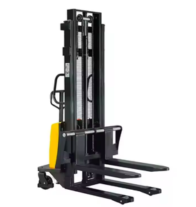 Chariot élévateur semi-électrique hydraulique manuel de 3 tonnes, transpalette autoportant, chariot élévateur à batterie lithium-ion, pneus pleins électriques - Product Image 1