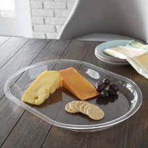 Oval Shape <b>Acrylic</b> Serving Tray for Home Hotel & Restaurant <b>Clear</b> Color Coffee Food Salad and Snacks Serving Tray Hotel Supplies - Product Image 2