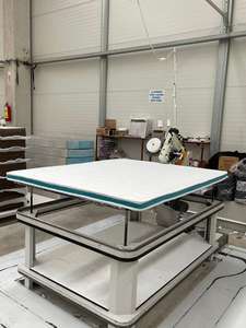 Colchón de espuma viscoelástica azul cielo acolchado muy suave, parte superior inferior, comodidad blanca, terapia del sueño para Hospital, poliéster tejido - Product Image 2