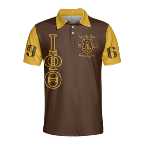 Iota Phi Theta 1963 herenpoloshirt Premium katoenen Griekse broederschap geborduurde collegiale top - Product Image 1