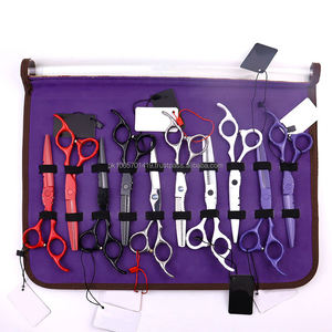 Juego de tijeras de corte de pelo de peluquero, Kit de tijeras de adelgazamiento de acero inoxidable con mango de cerámica, herramienta de belleza de punta afilada - Product Image 1