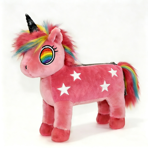 Sac à main licorne en peluche unique pour filles, cadeau d'anniversaire, sac à main licorne pour enfants, sac à accessoires en peluche licorne fantastique - Product Image 4