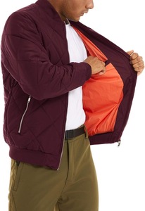 Unisex Autumn Winter Wool <b>Bomber</b> <b>Jacket</b> Diamond Pattern Fleece Lined <b>Baseball</b> Style XL Size for Men - Product Image 4