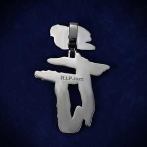 Pendentif personnalisé TJ en or 14 carats avec moissanite noire, breloques en moissanite de qualité supérieure - Product Image 1