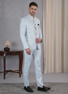 ชุดสูทผู้ชายสีฟ้าอ่อนคุณภาพดีที่สุด 2 ชิ้น สำหรับงานแต่งงาน งานเลี้ยง งานออฟฟิศ และงานกลางคืน มีจำหน่ายในราคาส่งออก - Product Image 4