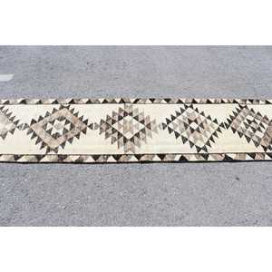 Tapis turc 2,6 x 12 pieds, tapis de couloir vintage, tapis marron à motifs floraux - Product Image 3