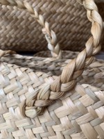 Sac en paille fait à la main avec poignées en jonc de mer, panier sac fourre-tout tressé naturel pour marché, plage, shopping, panier cadeau de mariage