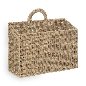 Cesta colgante de pared para cartas y correo, contenedor de mimbre marino, soporte para periódicos y revistas, accesorios para el hogar y la oficina - Product Image 3