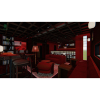 Comptoir de bar personnalisé Moody Dark pour bar commercial, avec vitrine à vin pour salon, restaurant, intérieur