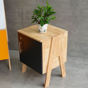 Ensemble de 2 casiers de rangement personnels empilables et verrouillables 40x40x72cm en bois de caoutchouc TCN68042 - Product Image 4