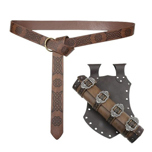 Cinturón Vikingo Medieval de Cuero Genuino Más Vendido, Estilo Guerrero Nórdico, Hecho a Mano, Resistente - Product Image 1