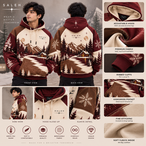 Christmas Graphic Hoodie Men's Winter Fleece Pullover Oversized Holiday Sweatshirt Custom Streetwear Wholesale - Product Image 5
