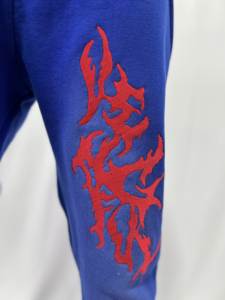 Custom Vintage Royale Blue Trousers 100% Cotton Sulphur Sun Faded Pants Embroidery Sweat Pant Scrunch Bottom Trousers for <b>Men</b> - Product Image 6