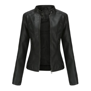 Chaqueta de Motociclista para Mujer 100% Cuero Genuino, Estilo Casual, Relleno de Algodón Crudo, Transpirable, Ecológica, Diseño Personalizado, Premium de Invierno - Product Image 4