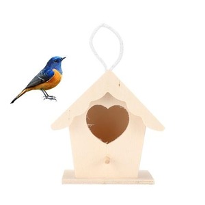 Sala de estar Balcón Jardín Exhibición Pájaros Casas Mascota Loro Gorrión Jaula Fácil Portátil Forma de madera Jaulas únicas para mascotas - Product Image 2