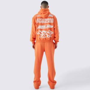 Logo personnalisé Ensembles survêtement pour hommes Jogger Veste à capuche Pantalon de survêtement évasé et sweat à capuche Boxy Ensemble survêtement 2 pièces pour hommes - Product Image 5