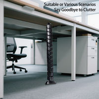 Organisateur de câbles vertical ventilé en plastique ABS réglable en hauteur pour sous le bureau