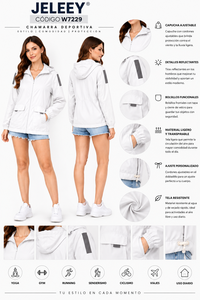 Chaqueta con Capucha de Corte Regular con Cierre de Cremallera, Impermeable, Resistente al Viento, Ropa Exterior Cómoda para Uso Diario, Protección Contra Viento y Lluvia - Product Image 1