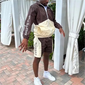 Custom Two-Piece Men's Outdoor <b>Running</b> Fitness Sportswear Set-Custom Sweatpants Jackets with Front Logo for Exercise Workout - Product Image 4