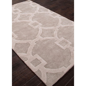Tapis Taq-193 Contour gris et noir à motifs géométriques, tissé à la main en laine et viscose, pour usage domestique - Product Image 2