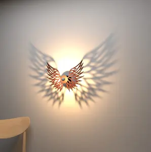 Ak Brass Eagle Design Back Light Growing Multi Color Metal Wall Art/Living Room/Office Wall Art