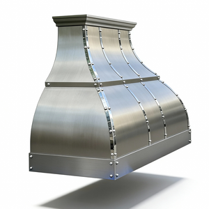 Campana Extractora de Acero Inoxidable Personalizada, Diseño Clásico Curvo y Cónico, Montaje en Pared para Cocinas de Villas de Lujo - Product Image 2