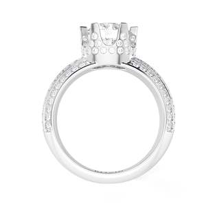 Anillo de Compromiso con Diamante de Corte Redondo, Estilo Único, Solitario con Detalles para Mujer - Product Image 3