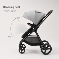 Poussette légère OEM pliable pour bébé, poussette de voyage pour nourrisson avec siège inclinable réglable et grand panier de rangement pour la vente en gros