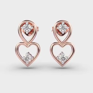 Pendientes de tuerca de diamante de corte brillante en platino para la elegancia diaria y eventos formales en la India - Product Image 1