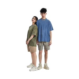 เสื้อยืดวินเทจโอเวอร์ไซส์ผู้ชายทรงหลวมแขนสั้นลำลองแนวสตรีทเสื้อทรงหลวมซักได้ใส่ได้ทุกเพศ - Product Image 1