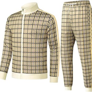 Survêtements 100% coton pour hommes, survêtements d'hiver respirants avec fermeture éclair et peinture à la sueur - Product Image 1