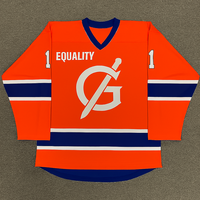 Jersey Hoki Es Kustom Unisex Jersey Hoki 100% Poliester Sublimasi Pakaian Hoki Es